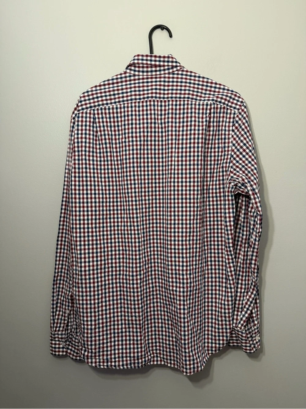 J. Crew Red Navy White Gingham Button-Down Shirt